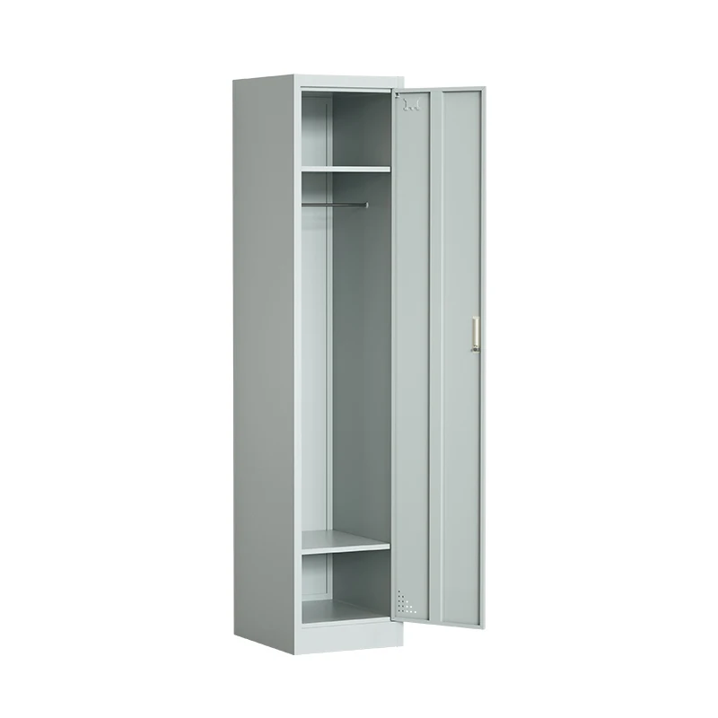 Factory Staff Locker 1 Door Wardrobe Metal Locker Cabinet School Gym Clothes Storage Closet Cabinet Single Door Steel Locker