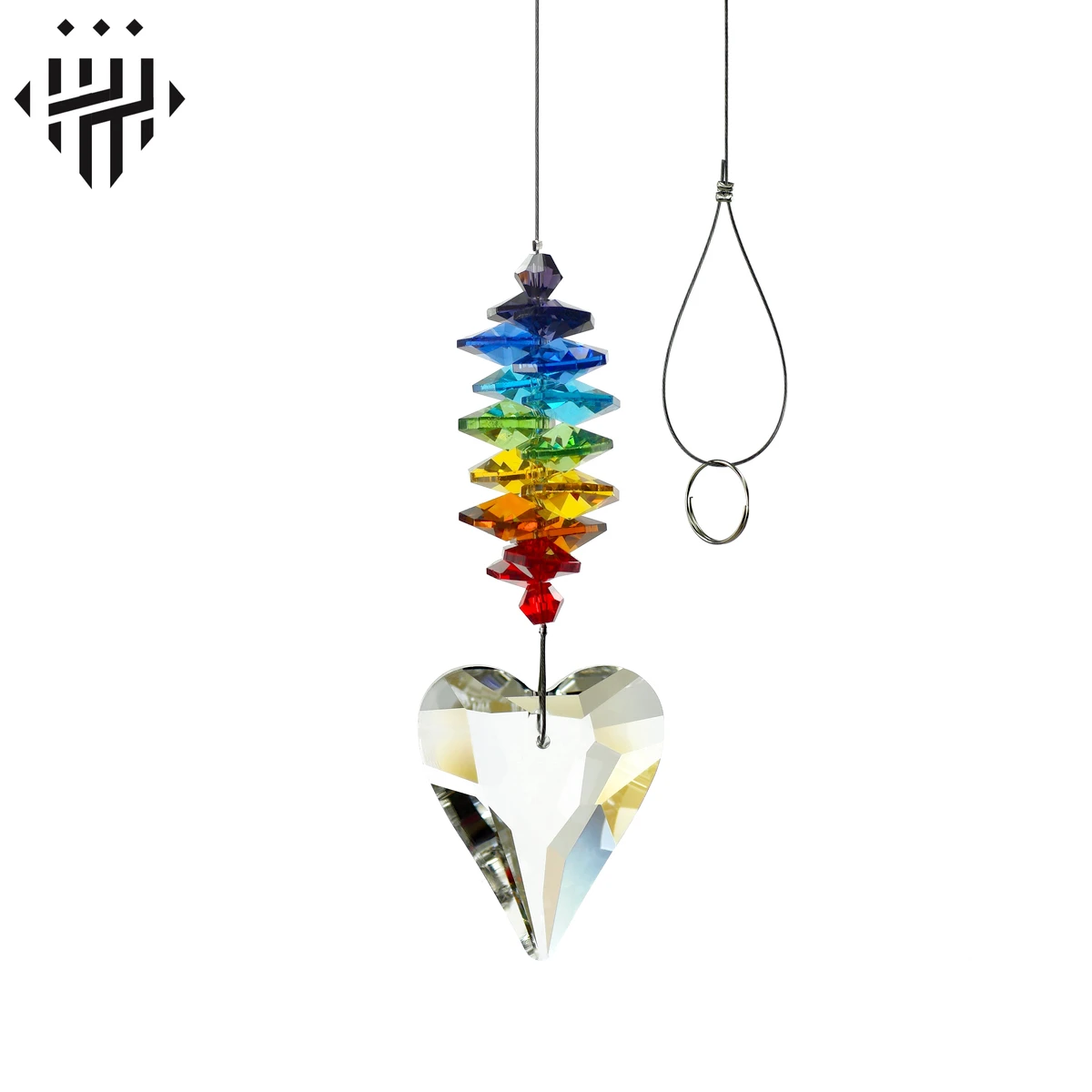 THHT Works of art of crystal 41mm Suncatcher Chimes Prism for Hanging home decoration Pendant Crystal Colorful 3109007