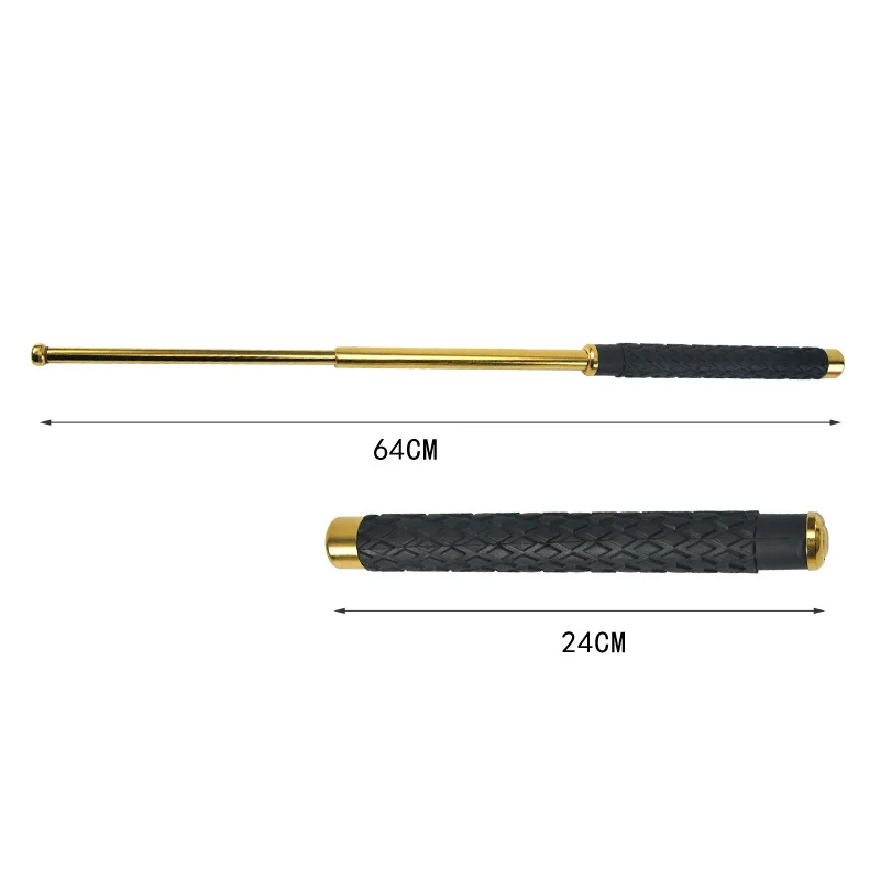 C0699 64cm metal Outdoor portable Retractable Self defense Sticks Telescopic Poles Three Section can be broken bricks