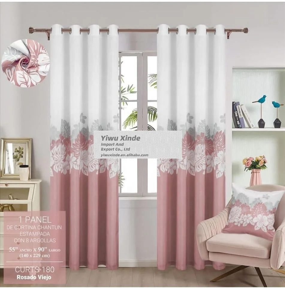 10 Pieces curtain set with matching cushion cover Luxury Blackout Window Curtain Foil Print Curtains for the Living Room Bedroom