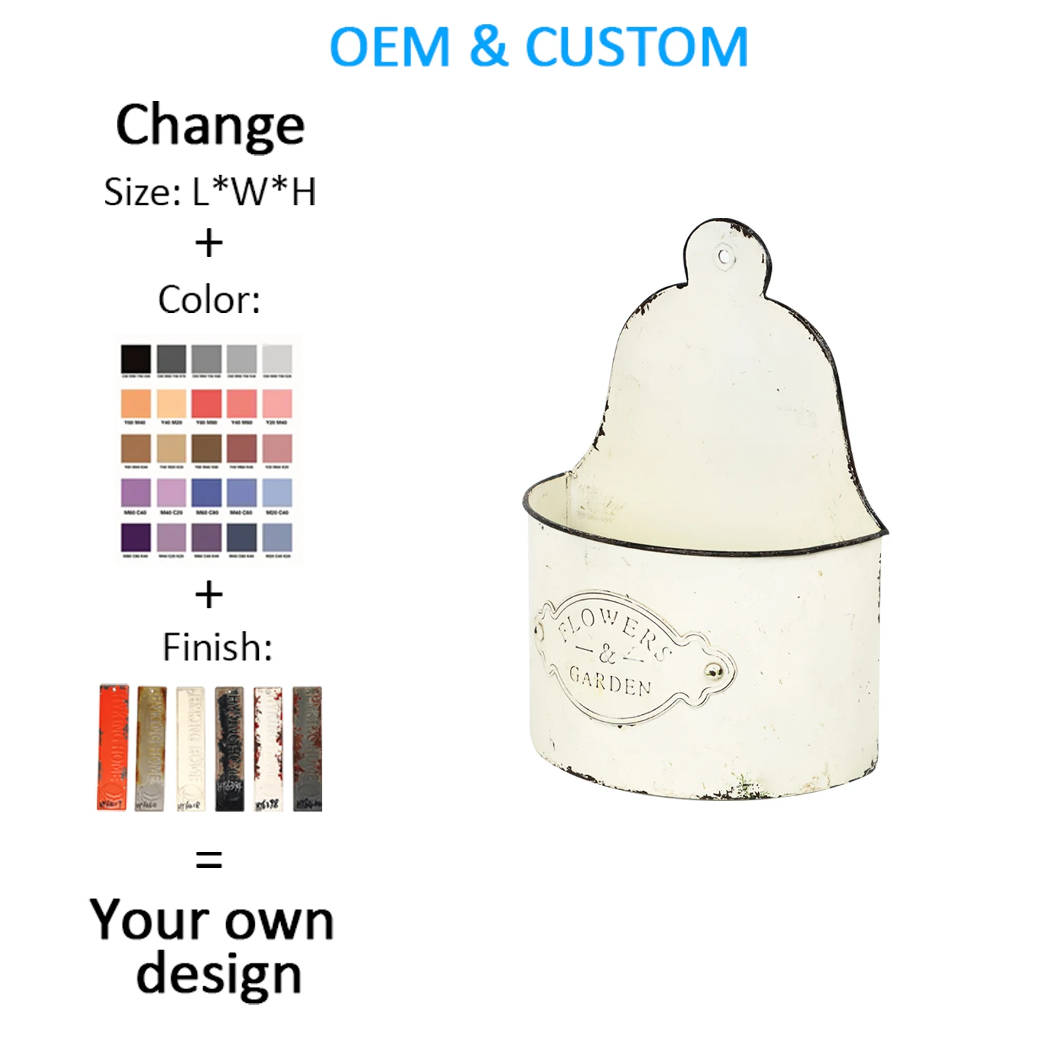 Geometric Wall Decor Container Succulent Plants Air Plant Mini Cactus White Metal Hanging Planter Vase