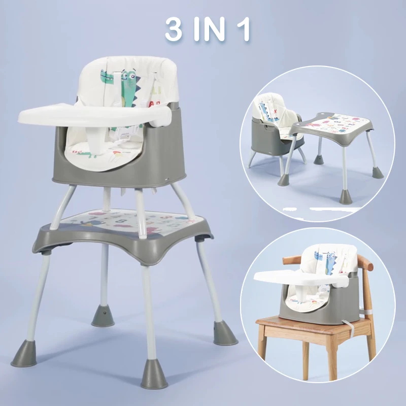 Aricare New Design Multifunction Plastic Home 3 In 1 Baby High Sit Up Chairs To Eat Children Booster Seat