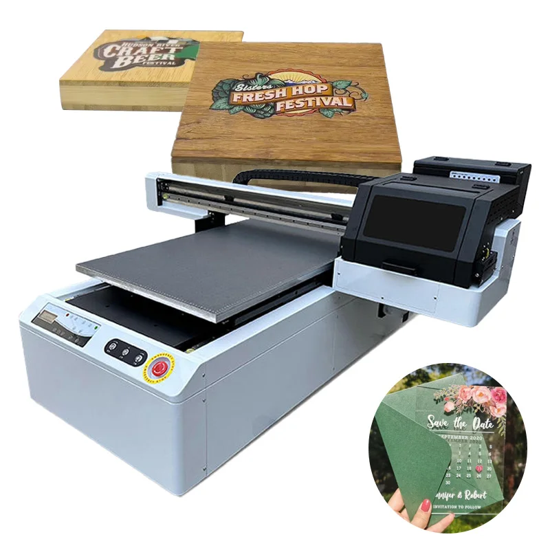 A1 Size 6090 sticker logo printer for mobile phone case bottles mugs wood box printing machine multifunction UV printer
