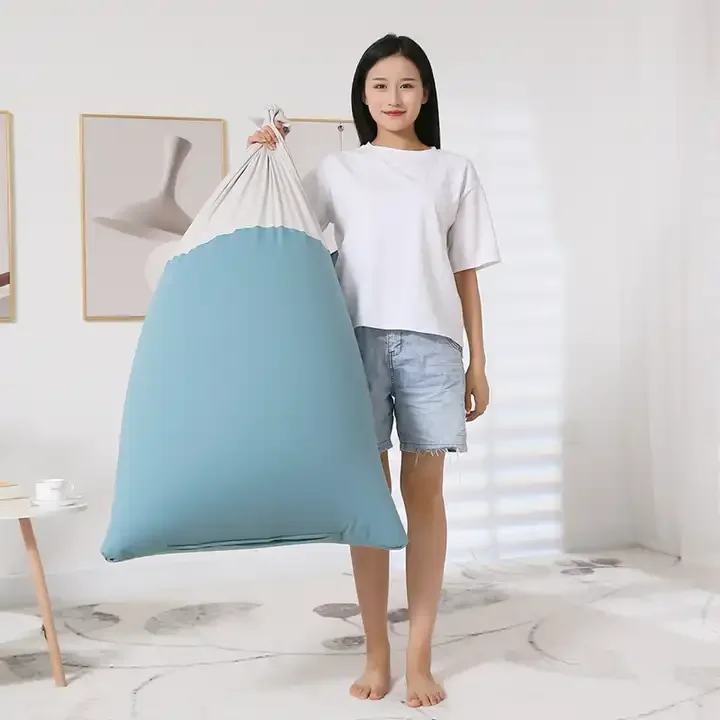 Japanese Outdoor Lounger Chair Spandex Material Triangle Bean Bag Chair Filler