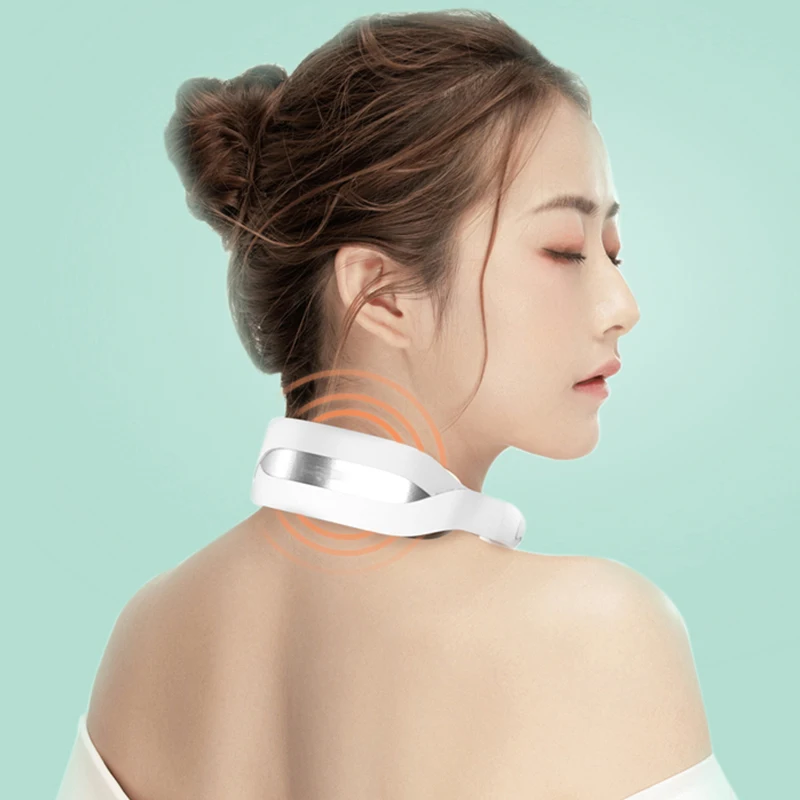 Smart Electric Neck Massager Pain Relief Heating Vibration Acupoint Tens Cervical Massage Instrument Masajeador de cuello