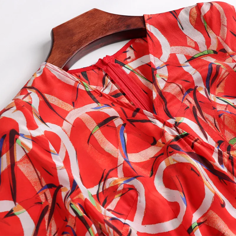 
Summer Italian style chiffon short sleeve ladies dress 