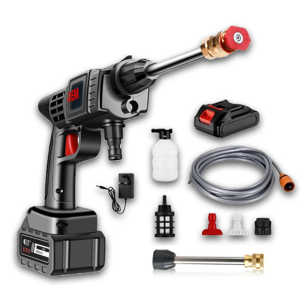 Car Washing Water Set Gun Cordless Car Washing Machine Water Gun 21V Lithium Rechargeable Car Wash Water Gun
