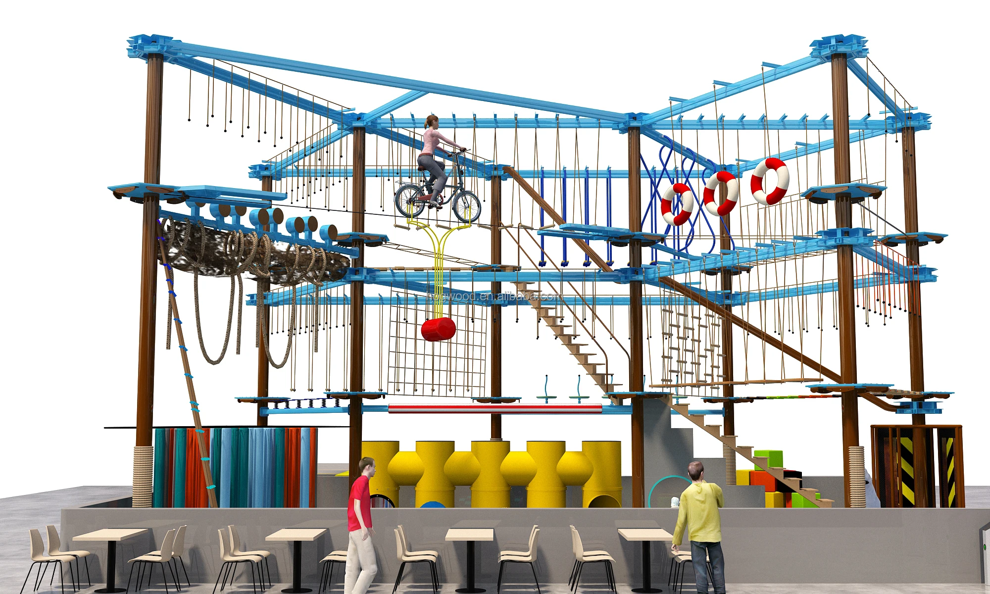 Warrior  Challenge Courses  Kids Model for Indoor Playground Amusement Park Entertainment