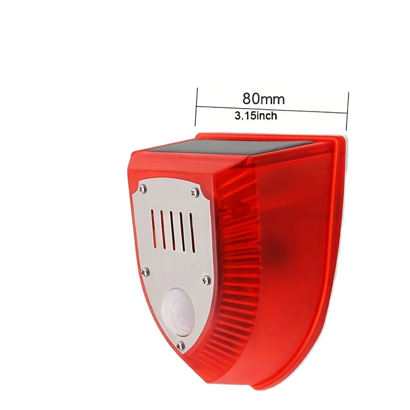 Solar Warning Alarm Outdoor 129db Sound Security Flashing Light IP65 Waterproof All Day and Night with magnet pull wire