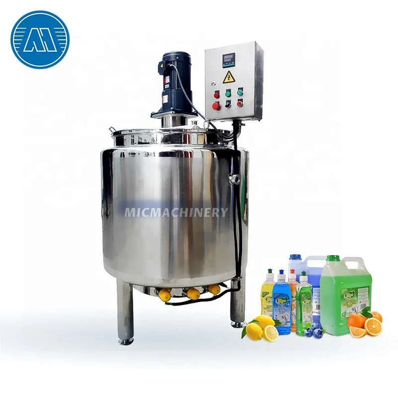 100L 200L 500L Cosmetic Cream Shampoo Liquid Soap Emulsifying Homogenizer Mixing Tank With Agitator