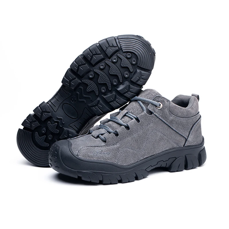 China fashion rubber sole RTS non-slip men steel toe working shoes industrial leather safety boots