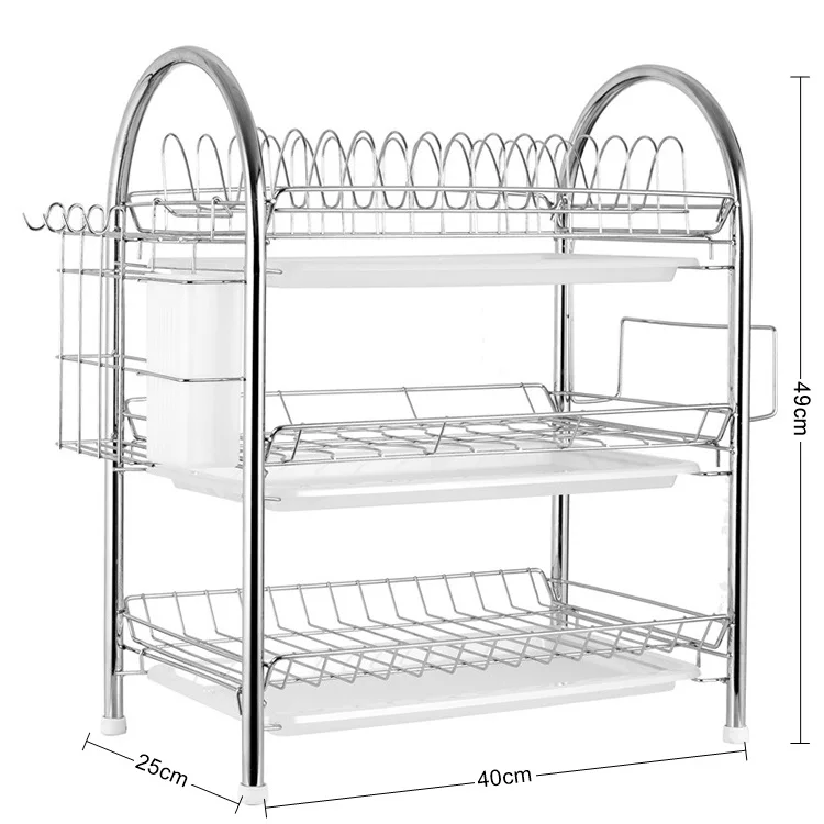 3 яруса кружевных раковина сухой сушилка для посуды хранения слив воды дренажная стойка для хранения Держатели стеллаж для хранения