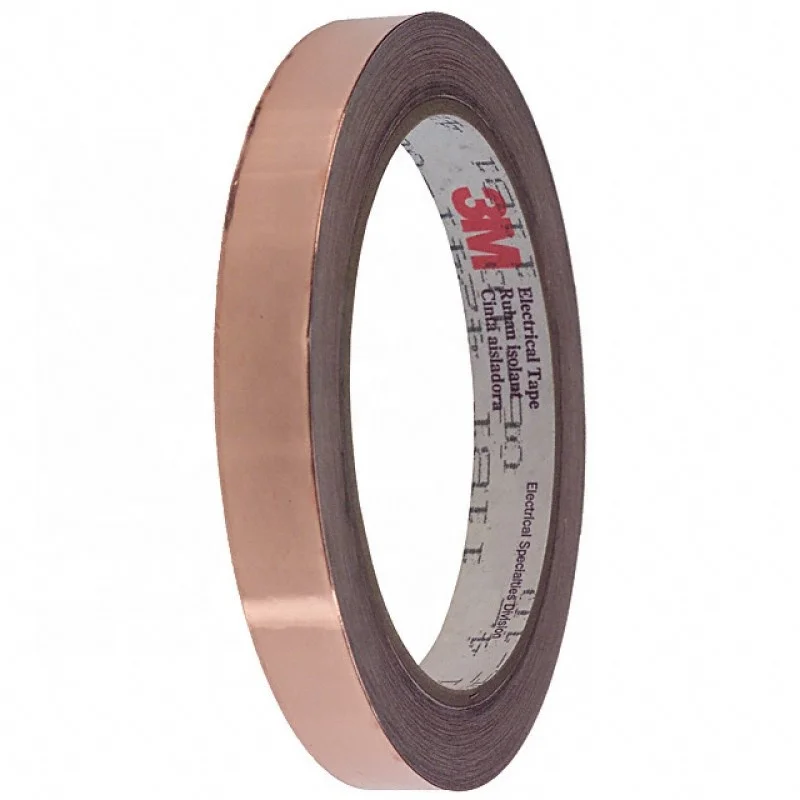 Foil EMI Shielding Tape 1181 Copper 3M with Conductive Adhesive, 0.066mm Thick Waterproof Acrylic No Printing Carton Sealing
