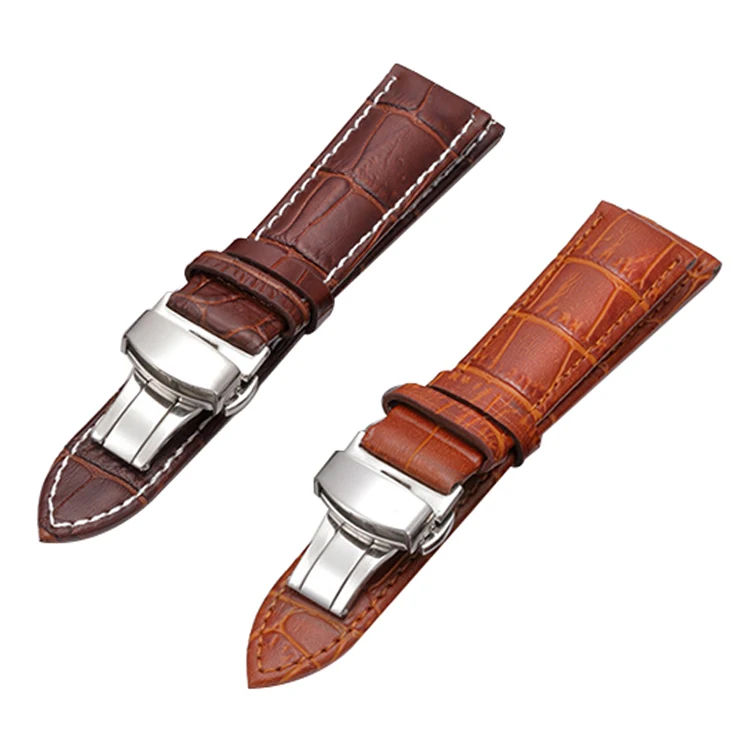 customized watch strap connector wristwatch accessories leather belt with buckle for sale