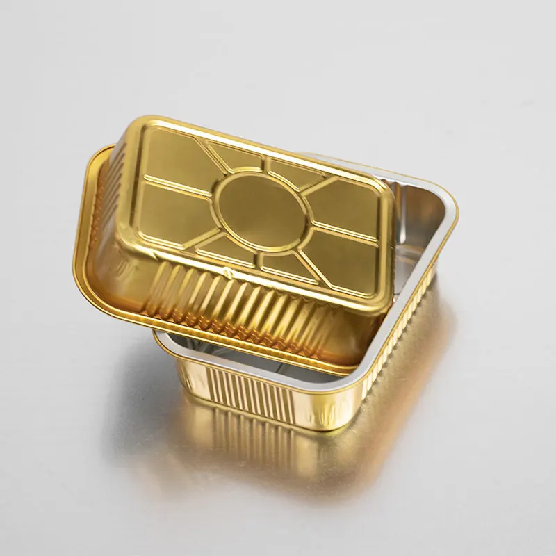 Restaurant Smooth Wall Foil Containers All Size Disposable Food Box Aluminium Foil Container