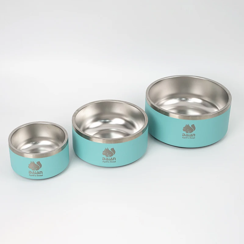 BPA Free Food Grade 304 Stainless Steel Dog Bowl 18oz 32oz 64oz Non-Slip Travel Pets Feeder Bowl
