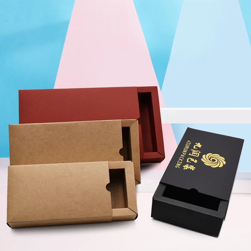 Macaron transparent PVC window-opening box Kraft paper drawer box Baked biscuit moon marcaron cake food packaging box
