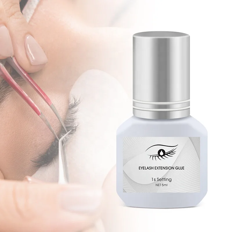 Wholesale Professional 1s Fast Dry Eyelash Extension Glue 5ml Waterproof Non Toxic Latex Free Fast Dry Adhesive Strong