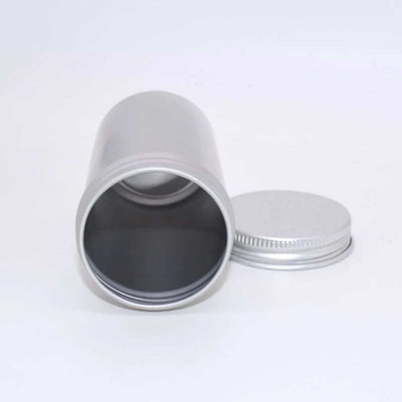 High quality metal packaging 80g tall aluminum jar with screw lid for tea packaging candy candle wholesale