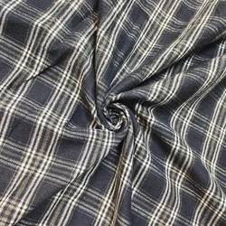 Low MOQ Woven Plush grid Garment Material Fashion yarn dyed TC Flannel Plaid Fabric For Dress
