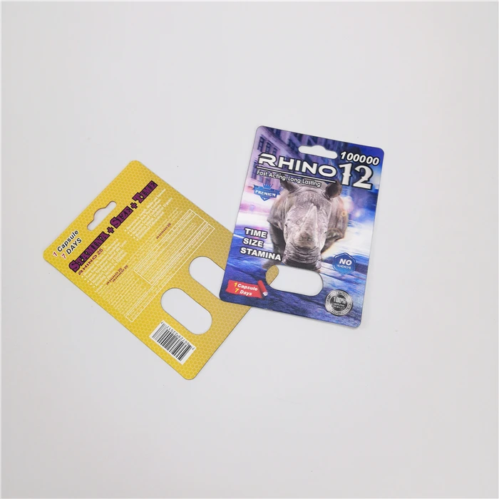 Индивидуальная упаковка для печати таблеток бумажные карты Rhino 25-Platinum 150K Blue 12-100000 мужчин капсульные
