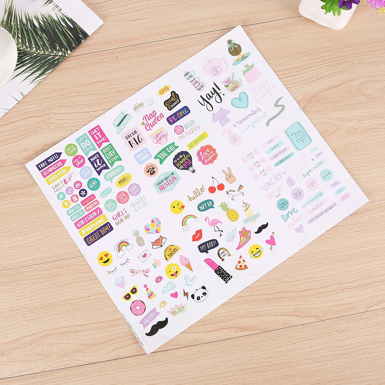 Custom scrapbook kiss cut waterproof cute vinyl planner sticker,ins style decoration adhesive stickers sheet printing for kids