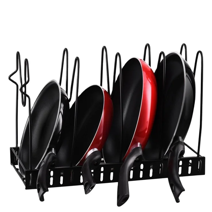 
Cheap Wholesale Durable Kitchen Storage Tools Fry Pan Rack and Lid Storage Rack 