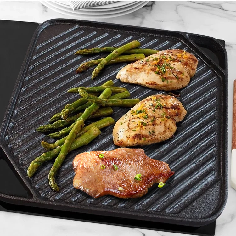 Чугунная жаровня сковорода для гриля уличная барбекю антипригарная крышка жаровни и