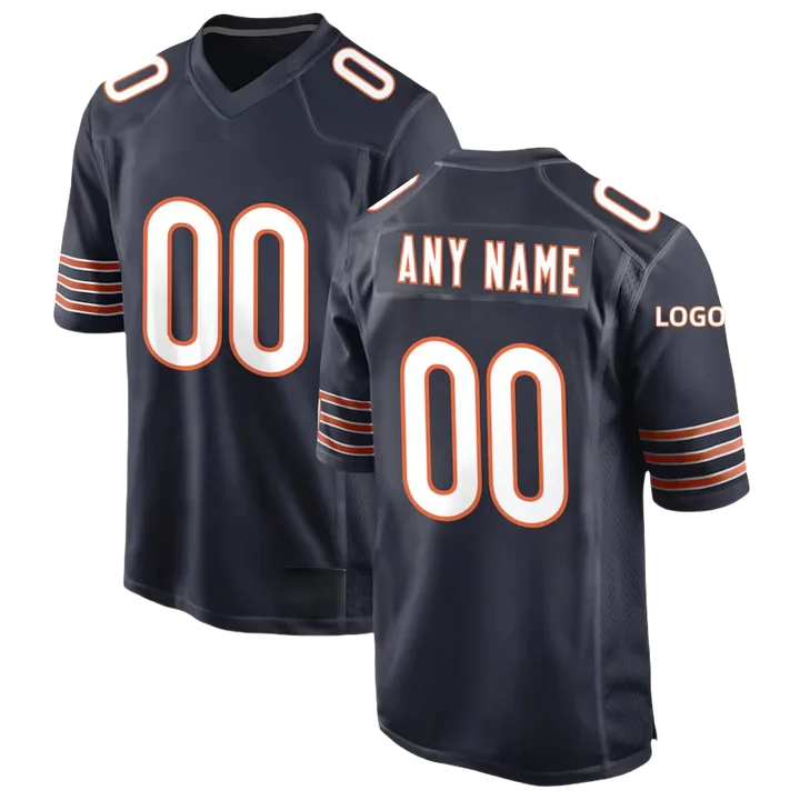 2025 New Wholesale Jersey Personalization Chicago US Team Navy White Color Orange Custom Embroidery American Football Jersey