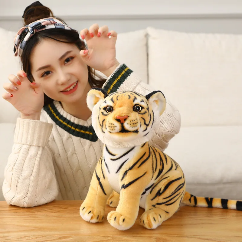Simulation Tiger doll Plush toy Kids Birthday gift White tiger Stuffed toys plush Custom animal plushies doll for children