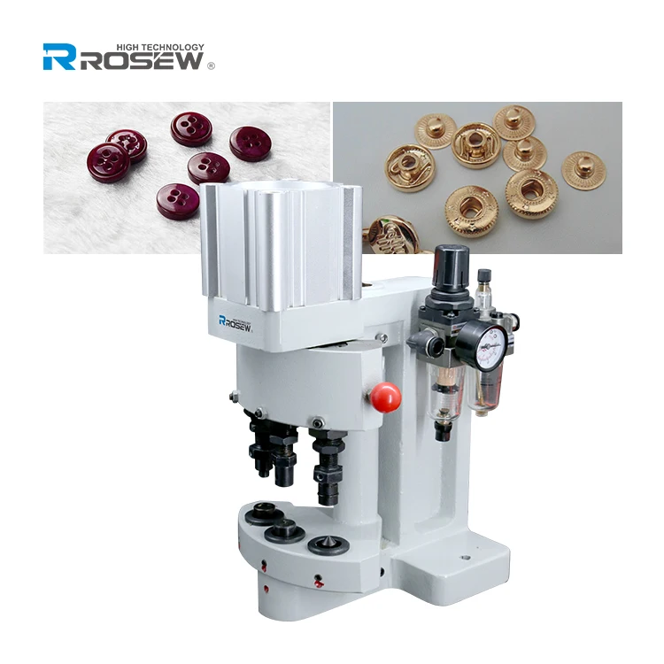 Rosew GC-SQ3 new design 3-head Pneumatic Snap Plastic Button Making Machine Industrial  Sewing Machine