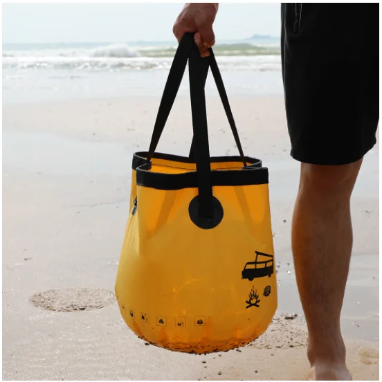 Good Selling Collapsible Bucket 500d pvc folding waterproof dry bag with handle for out door sports swimming dry bag fishing bag