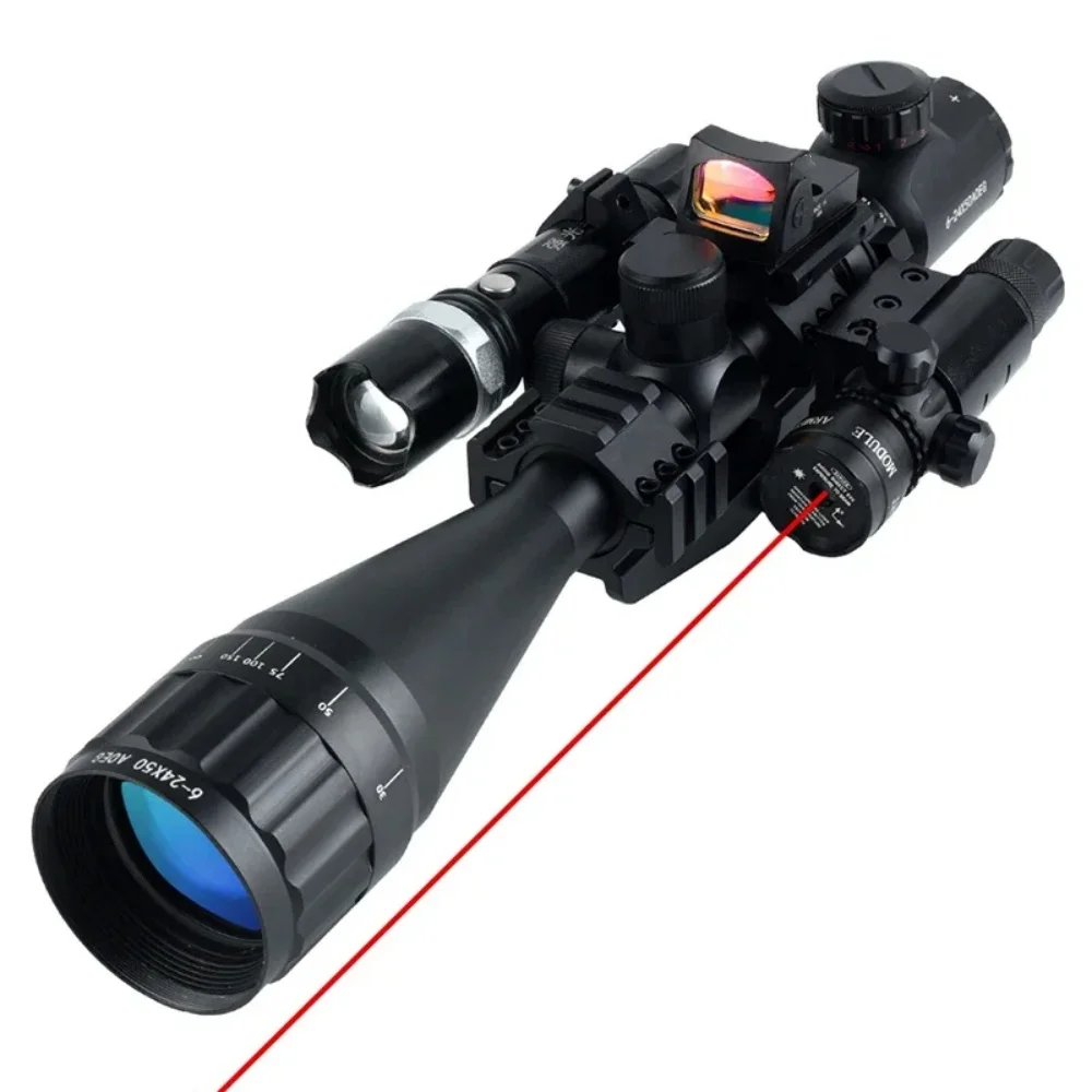 SYQT Combo 6-24X50 AOEG Красный Зеленый двойной световой рефлекс оптический охотничий прицел