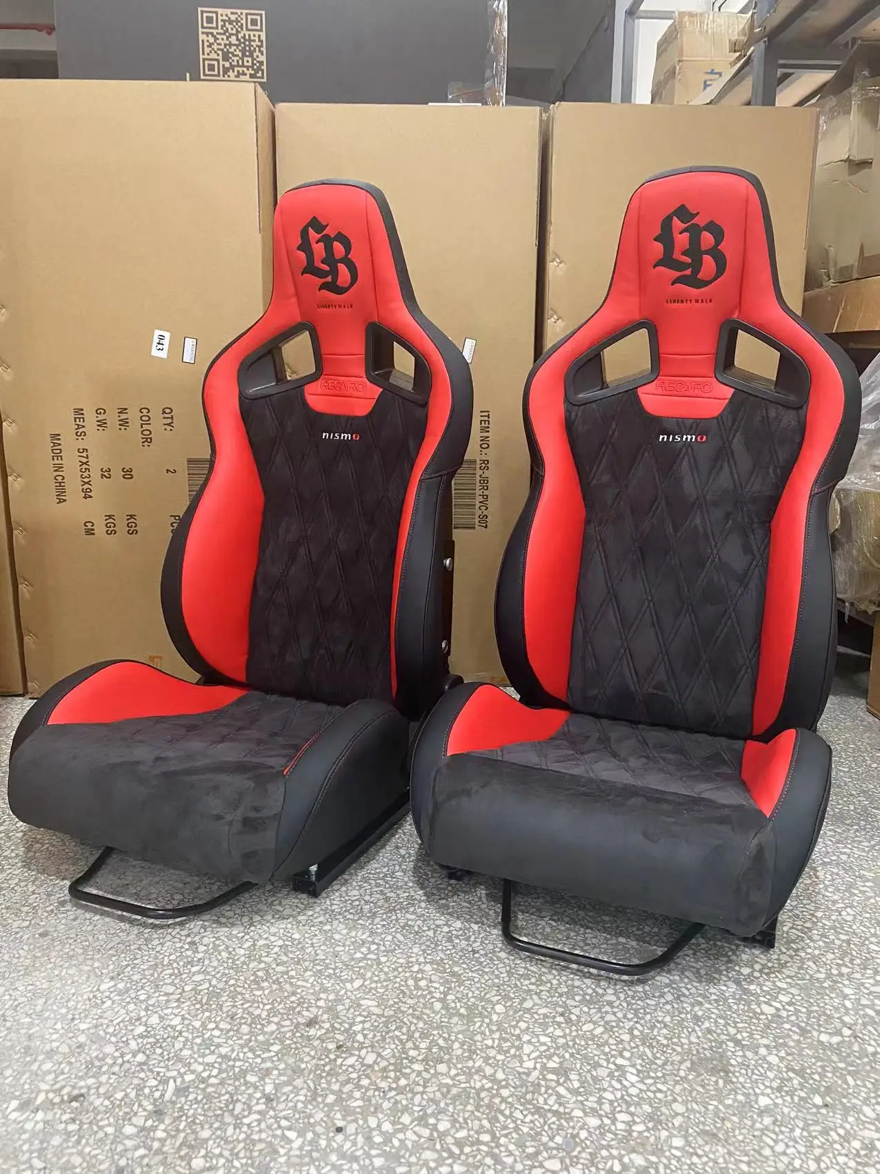 jbr1039R PVC Suede Fiber Glass Carbon Fiber Racing Seat performance car