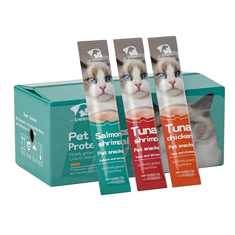 Wholesale Cat Liquid Cream Can Be Licked As a Snack Salmon Chicken Tuna Flavor Fattening And Cheek Enhancing Pet Cat Strips