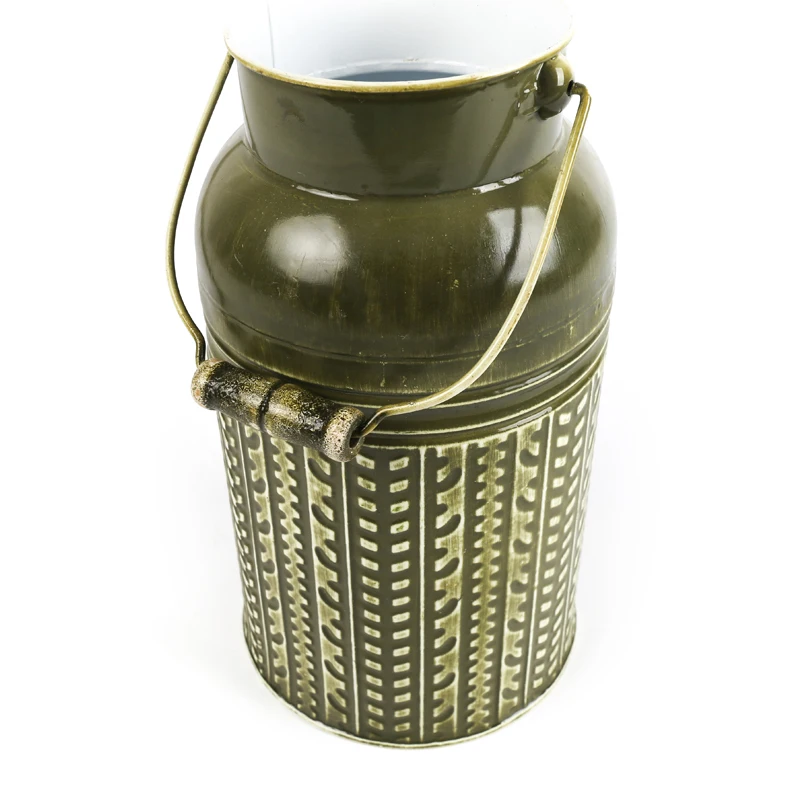 Galvanized Garden Grand Vase Flower Pots Minimalist Metal Iron Slim Bucket Medium Metal Galvanizedno Handle Plant Spring