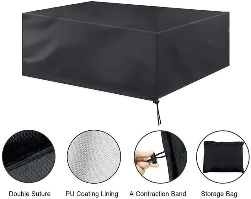 GUTSBOX 2021 New 210D Inner Layer Silver Outdoor Furniture Cover Furniture Cover For garden tables