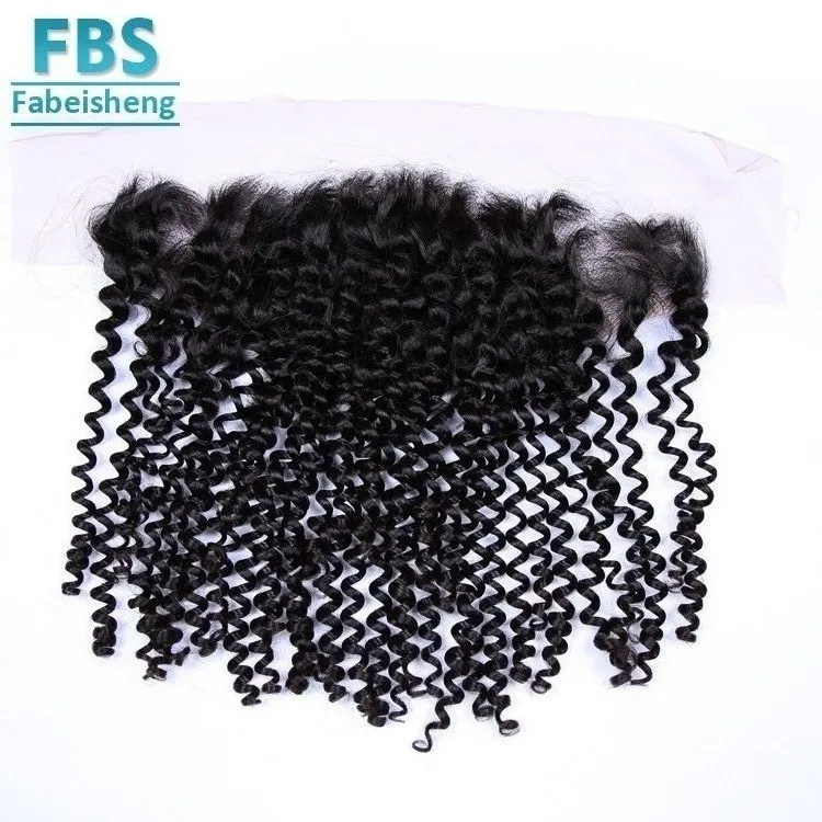 
FBS 2020 Transparent HD Lace Closure Virgin Brazilian Cuticle Aligned Human Hair With Baby Hair deep curly 