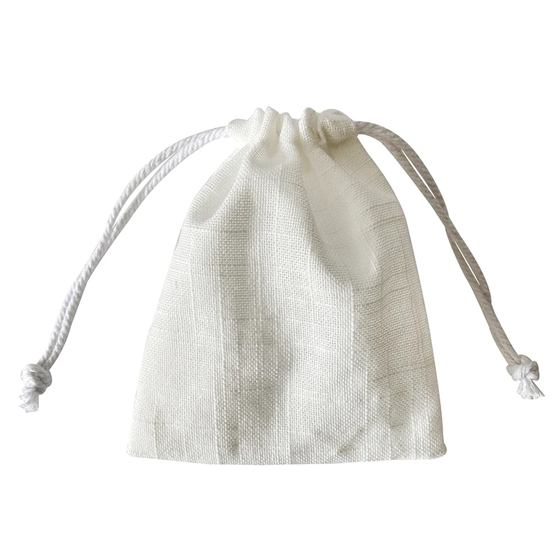 Eco friendly White Drawstring Bamboo Cotton Cosmetics Bags For Gift