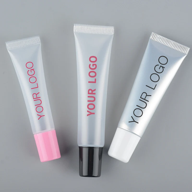Custom LOGO empty squeeze lip gloss tubes 10ml 15ml lip gloss squeeze tube for Balm lipgloss Containers Mini Soft tube