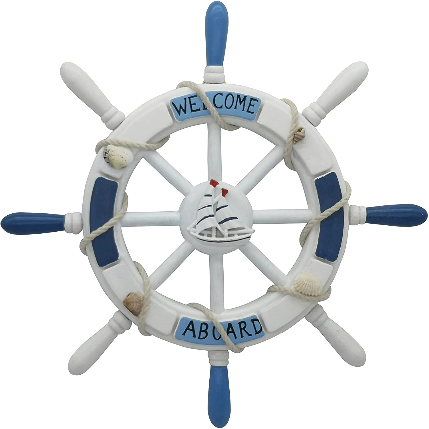 Nautical Decor Nautical Boat Steering Beach Wooden Ship Wheel Rudder Wall Decor Door Hanging Ornament Beach Theme Home Decor