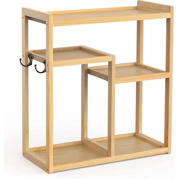 2 Tier Wood Shelving Rack