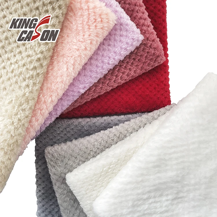KINGCASON оптовая продажа 100% полиэстер приятная на ощупь Двусторонняя ананасовая сетка фланелевая флисовая ткань для электрического одеяла