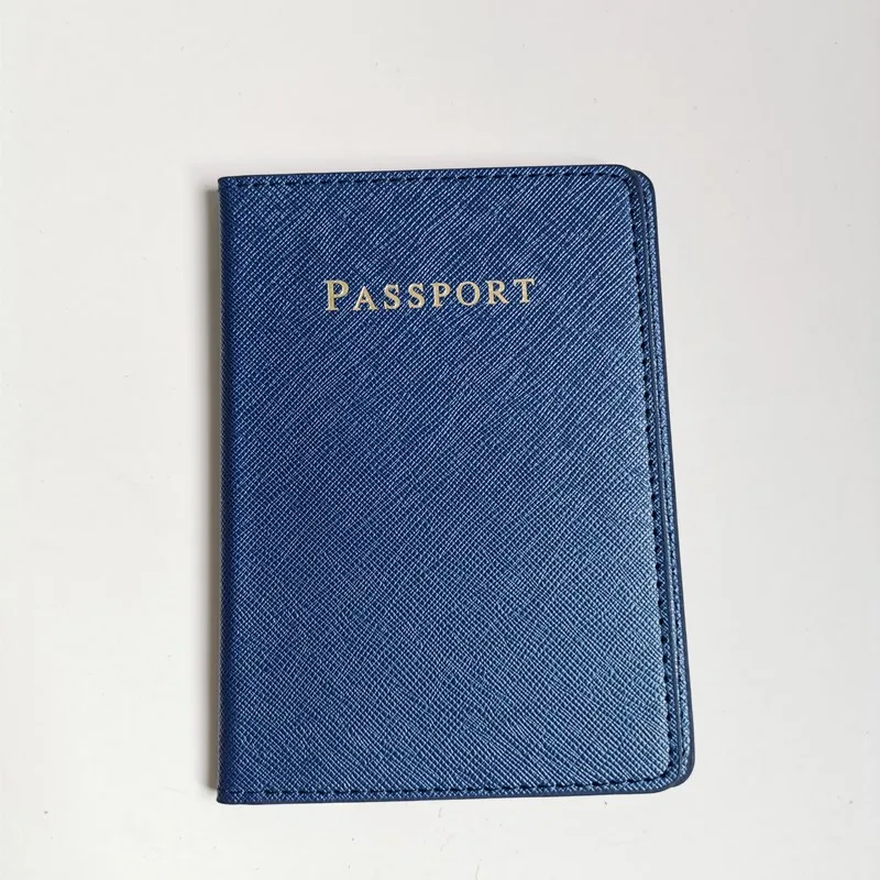 Wholesale custom logo Bright Edge process High-end pink Grainy leather travel  passport cover