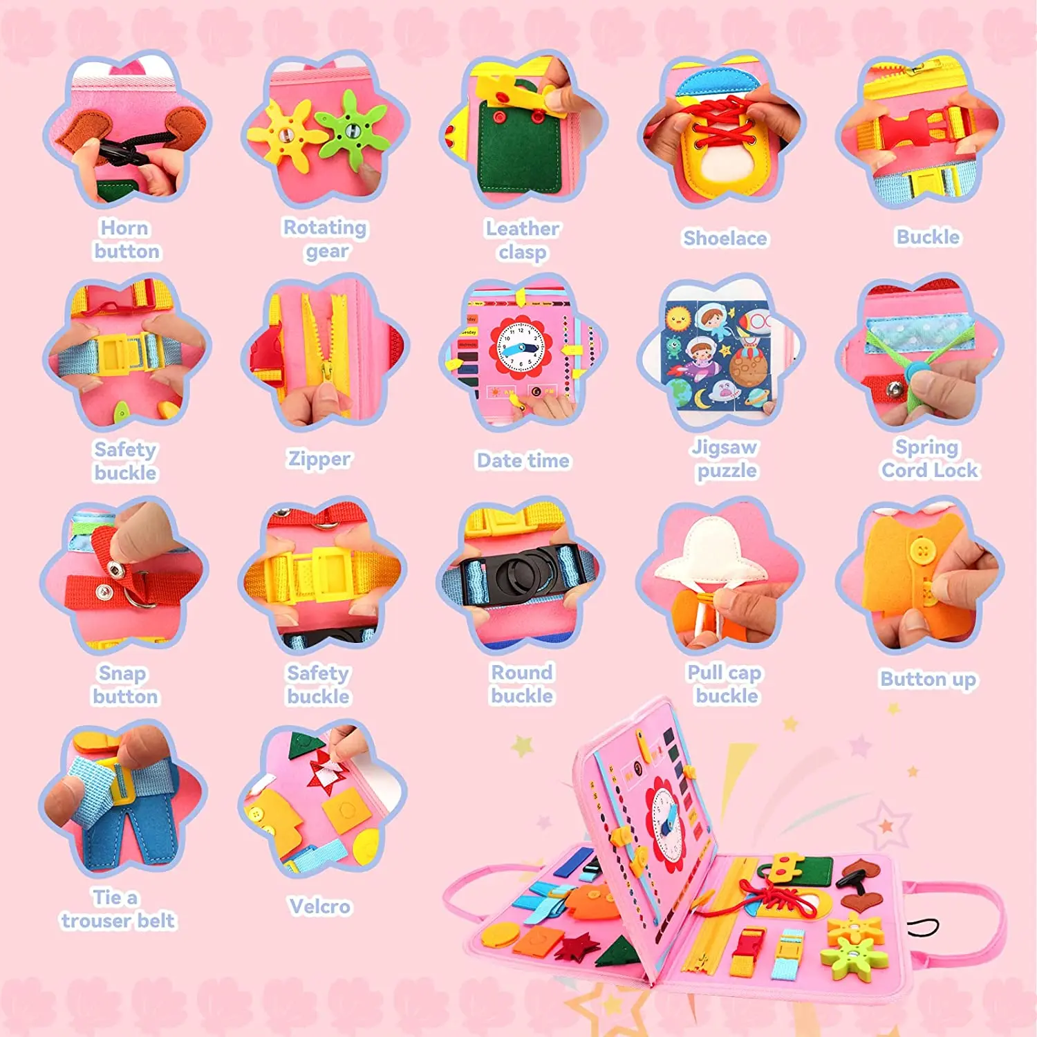 Custom Children Book Busy Board For Toddlers, Montessori Toys Busy Book Momtessorie Quiet Book Busy Board Toys