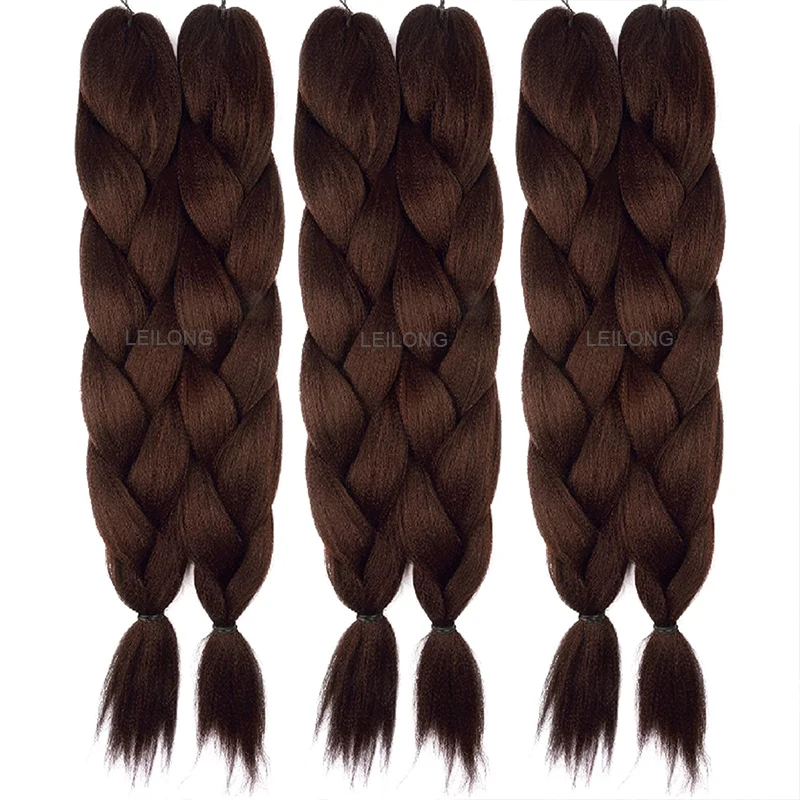 Wholesale Pre stretched braiding hair Synthetic hair two bundles Yaki texture wicks for african braids 48inch 170g two bundles
