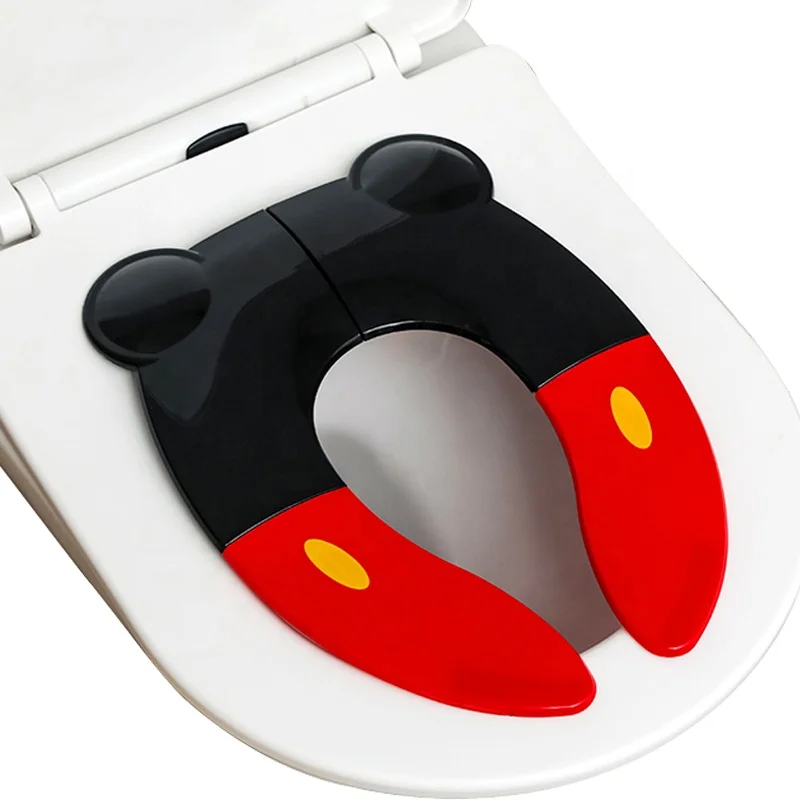 Kids Printed Baby Travel Portable Folding Children Plastic Padded Toilet Training Potty Seat Covers Trainer Toddler Foldable Pad