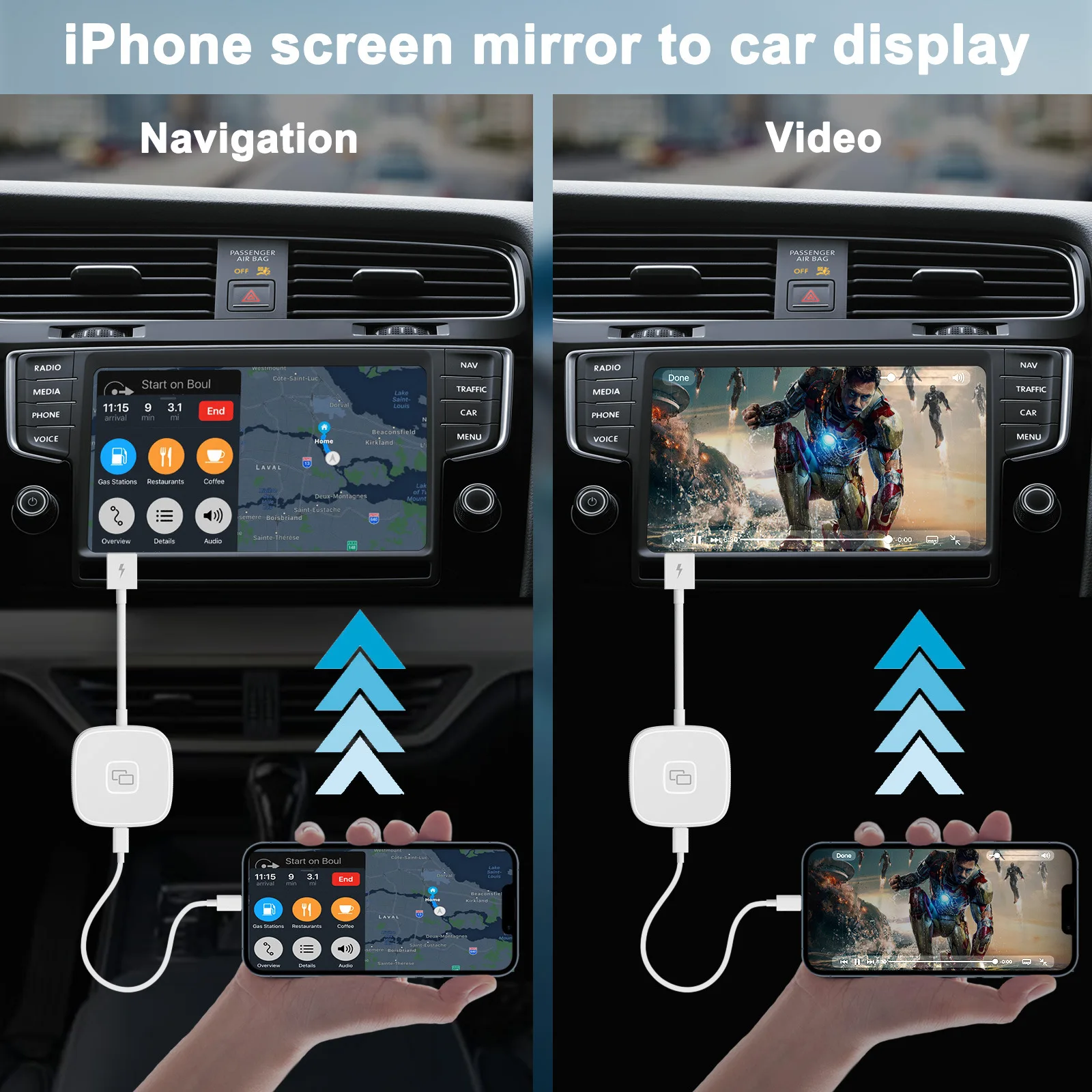 Автомобильный беспроводной адаптер для iPhone