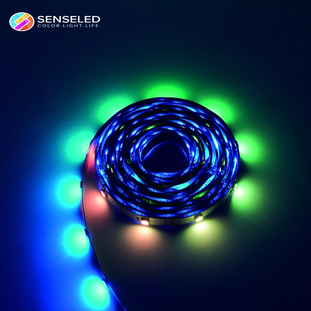 Smart strip lights 10mm Width IP20 DC12V 24V SMD 5050 Flexible Led Strip light Rgb Strip