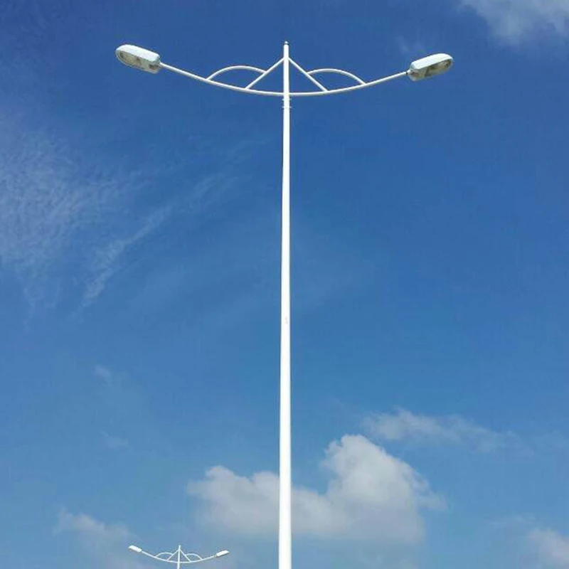 Hot selling single double arm street light beautiful poles for lighting